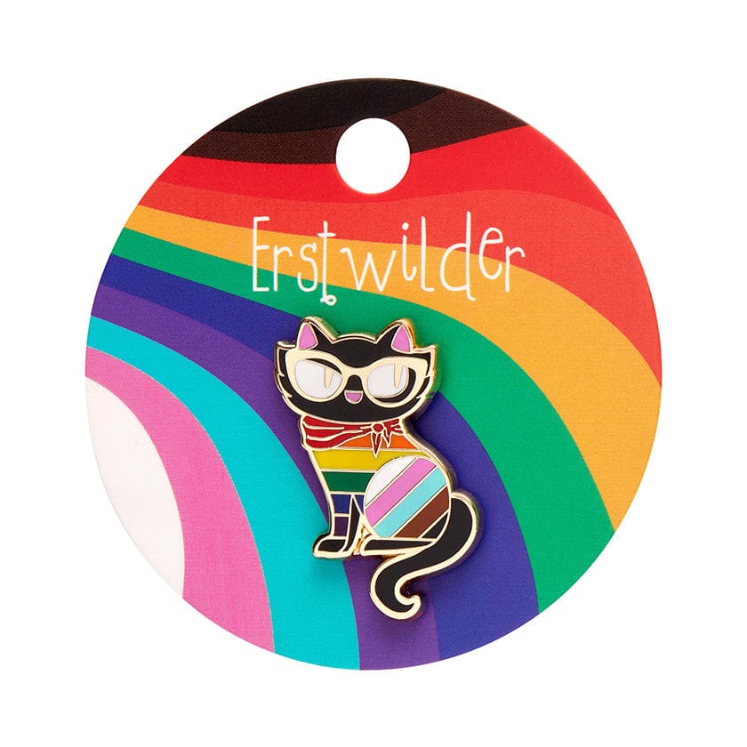 Elissa the Rainbow Cat Enamel Pin  -  Erstwilder  -  Quirky Resin and Enamel Accessories