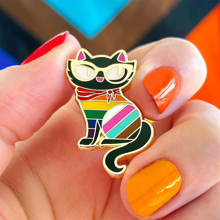 Elissa the Rainbow Cat Enamel Pin  -  Erstwilder  -  Quirky Resin and Enamel Accessories