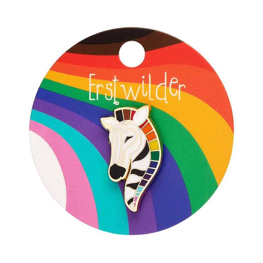 Zelda the Zestful Zebra Enamel Pin  -  Erstwilder  -  Quirky Resin and Enamel Accessories