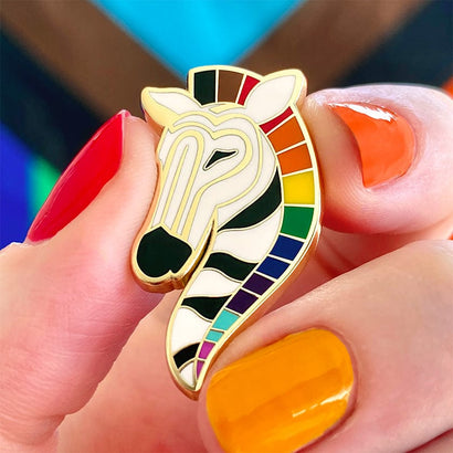 Zelda the Zestful Zebra Enamel Pin  -  Erstwilder  -  Quirky Resin and Enamel Accessories