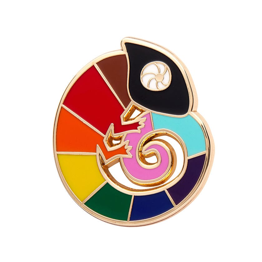 Carmel's Colourful Chameleon Enamel Pin  -  Erstwilder  -  Quirky Resin and Enamel Accessories