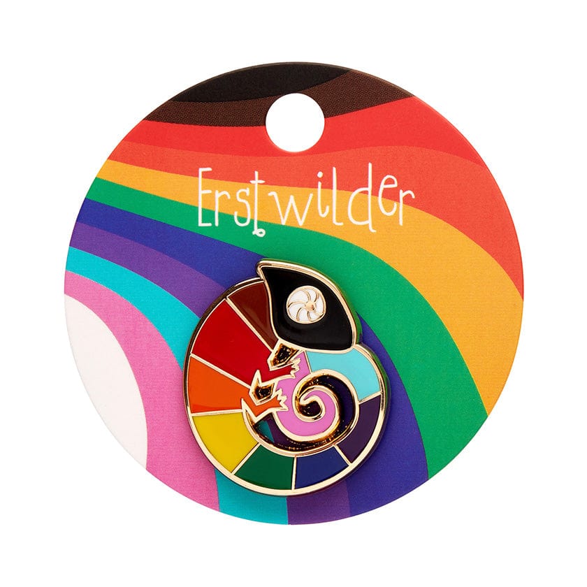 Carmel's Colourful Chameleon Enamel Pin  -  Erstwilder  -  Quirky Resin and Enamel Accessories