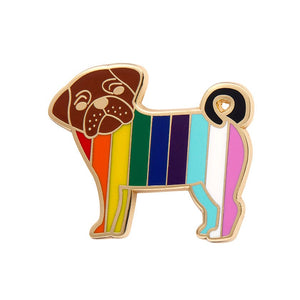 Pebbles the Progressive Pug Enamel Pin  -  Erstwilder  -  Quirky Resin and Enamel Accessories