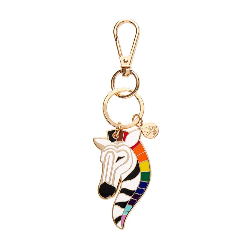 Zelda the Zestful Zebra Enamel Key Ring – Erstwilder