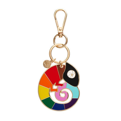 Carmel's Colourful Chameleon Enamel Key Ring  -  Erstwilder  -  Quirky Resin and Enamel Accessories