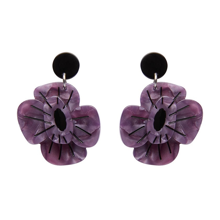 Purple on sale poppy earrings