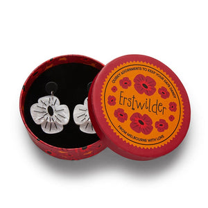 Erstwilder Remembrance Poppy Drop Earrings AF1EG05