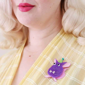Erstwilder Chaz the Chinchilla Brooch BH6672-5040