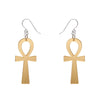 Ankh Mirror Drop Earrings - Gold