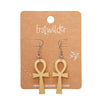 Ankh Mirror Drop Earrings - Gold