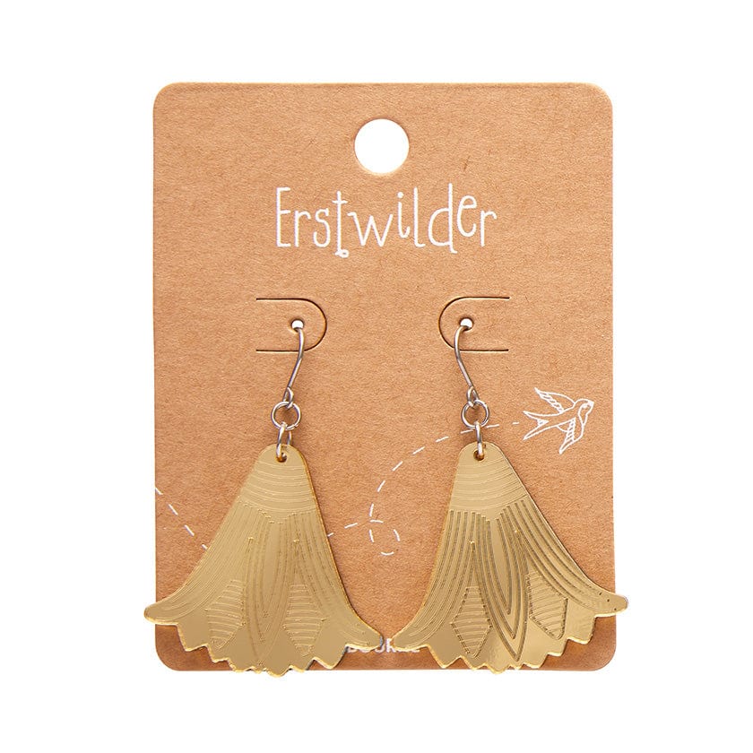 Erstwilder Lotus Mirror Drop Earrings - Gold AM1EE05