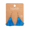 Lotus Mirror Drop Earrings - Blue