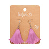 Lotus Mirror Drop Earrings - Pink