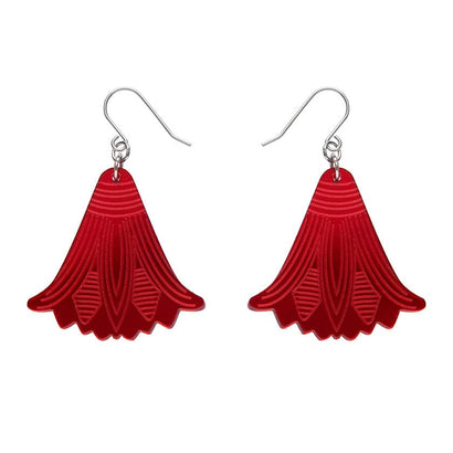 Erstwilder Lotus Mirror Drop Earrings - Red AM1EE09