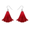 Lotus Mirror Drop Earrings - Red