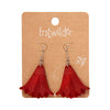 Lotus Mirror Drop Earrings - Red