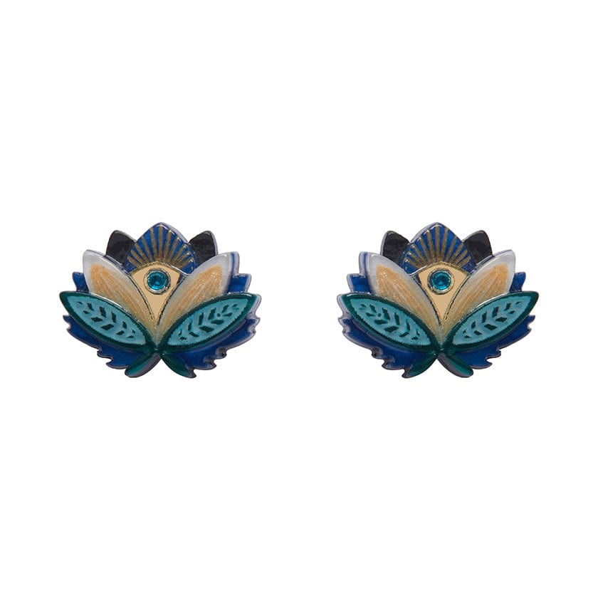 Erstwilder The Blue Lotus Stud Earrings AM1EG01
