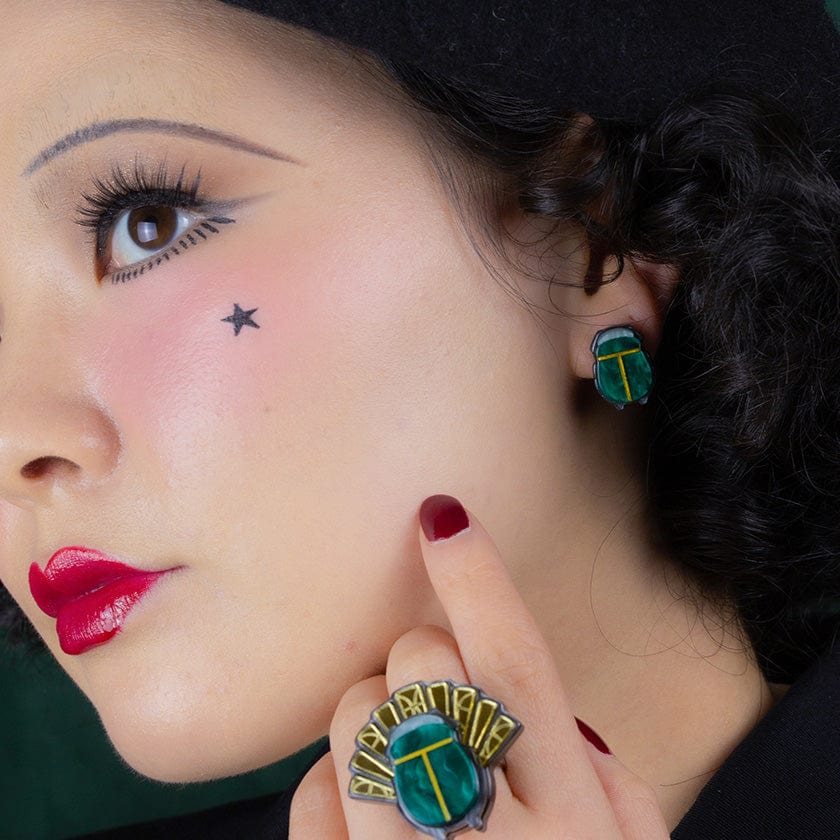 Scarab sales stud earrings
