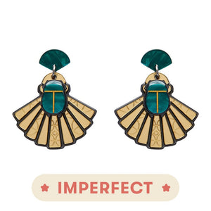 Erstwilder The Heart of Egypt Scarab Drop Earrings (IMPERFECT) IP-AM1EG03