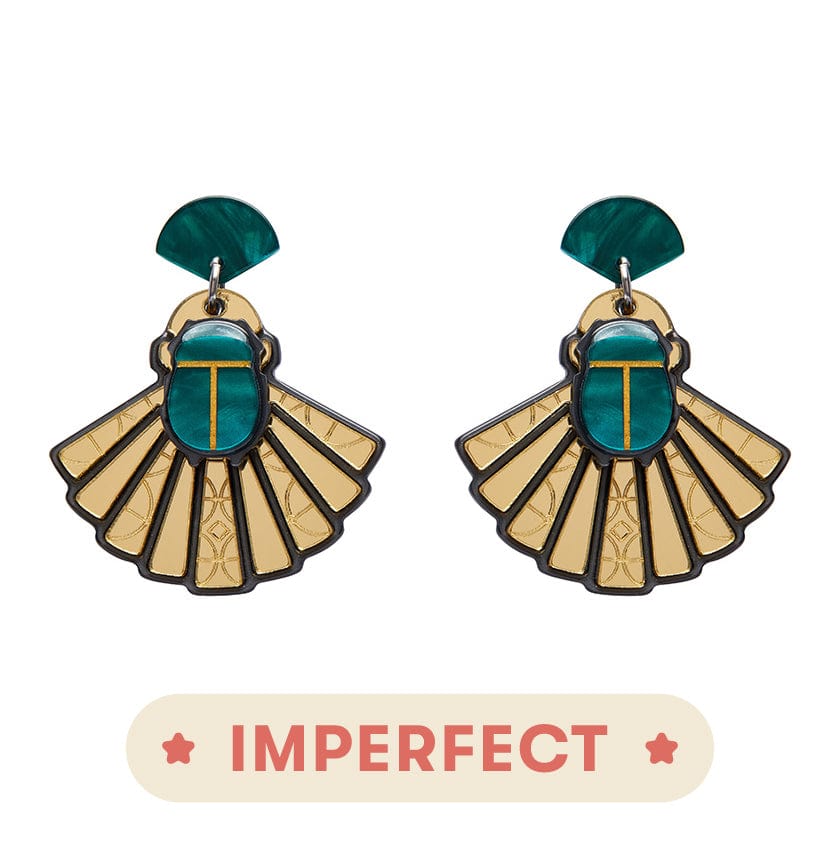 Erstwilder The Heart of Egypt Scarab Drop Earrings (IMPERFECT) IP-AM1EG03