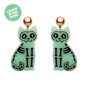 Erstwilder Cat Glow in the Dark Statement Earrings - Green AP1EE08