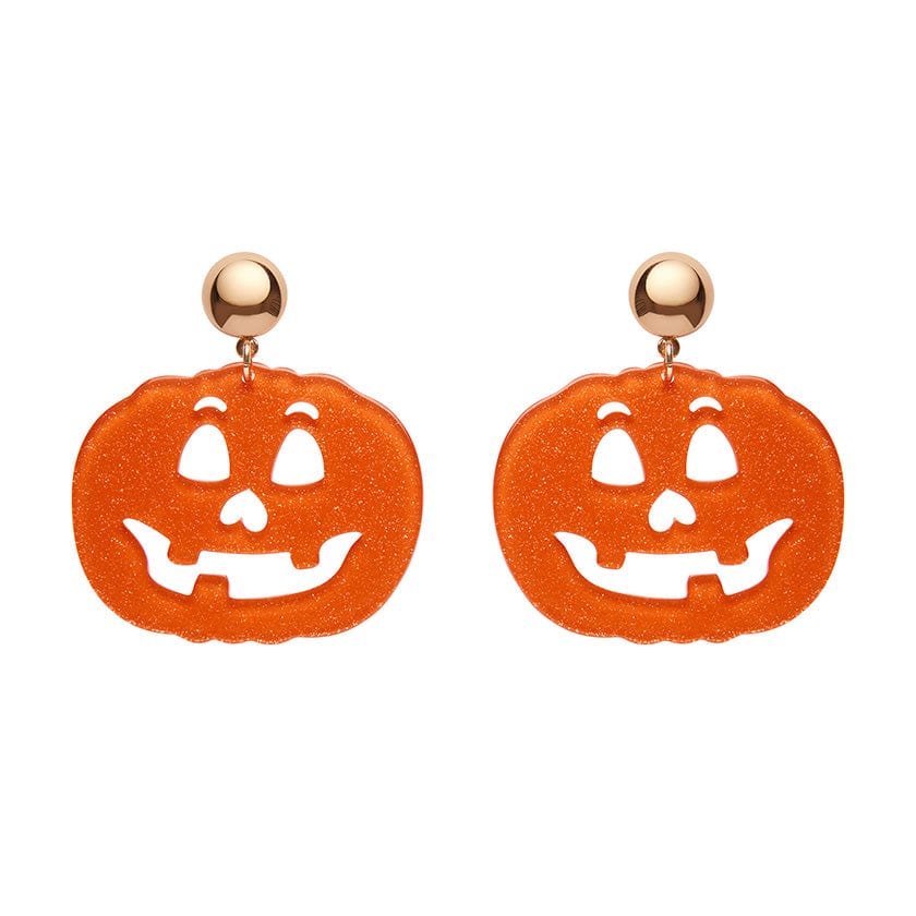 Erstwilder Pumpkin Glitter Statement Earrings - Orange AP1EE01