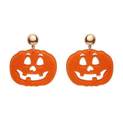 Erstwilder Pumpkin Glitter Statement Earrings - Orange AP1EE01