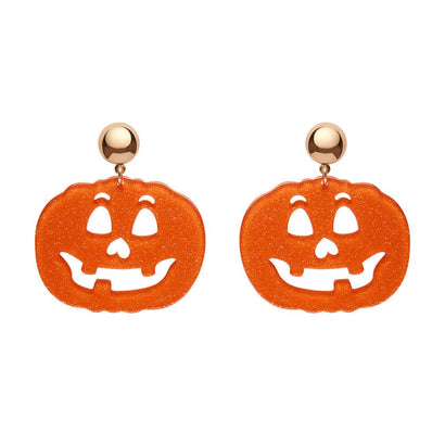 Erstwilder Pumpkin Glitter Statement Earrings - Orange AP1EE01