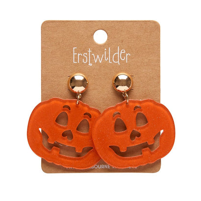 Erstwilder Pumpkin Glitter Statement Earrings - Orange AP1EE01