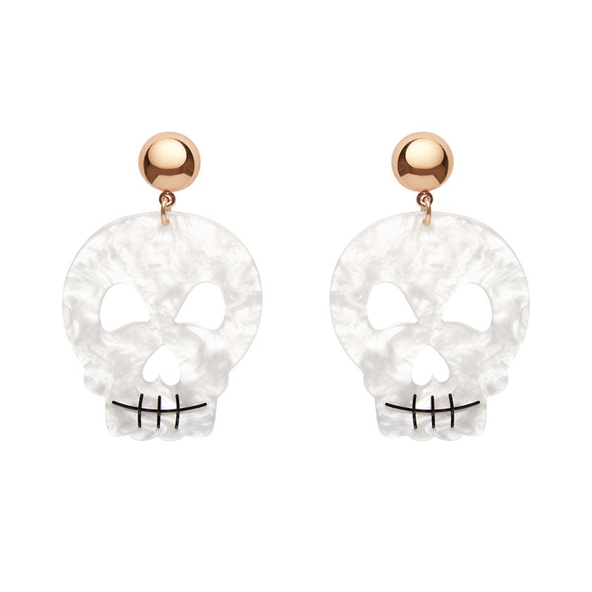 Erstwilder Skull Ripple Statement Earrings - White AP1EE02