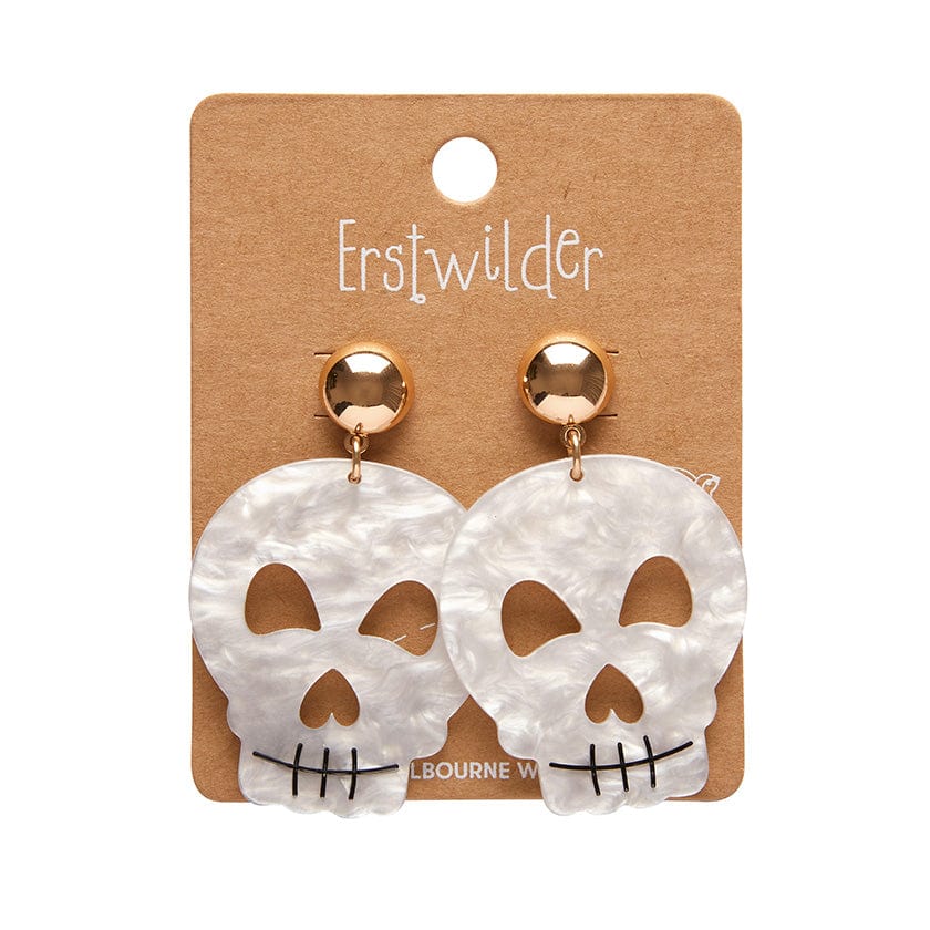 Erstwilder Skull Ripple Statement Earrings - White AP1EE02