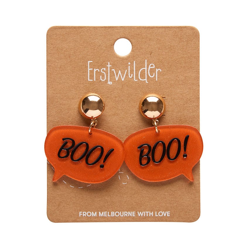 Erstwilder Boo Glitter Statement Earrings - Orange AP1EE03