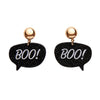 Boo Glitter Statement Earrings - Black