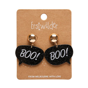 Erstwilder Boo Glitter Statement Earrings - Black AP1EE04