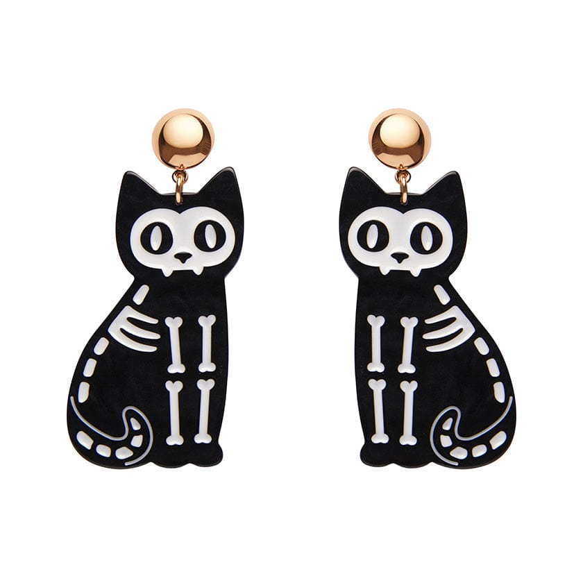 Spooky Black Cat Earrings  Lilliput Little Things  Fun Quirky Unique  Handmade Earrings Titanium Post Wholesale Earrings Custom Earrings