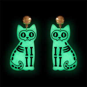 Erstwilder Cat Glow in the Dark Statement Earrings - Green AP1EE08