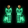 Cat Glow in the Dark Statement Earrings - Green