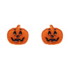 Pumpkin Glitter Stud Earrings - Orange