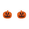 Pumpkin Glitter Stud Earrings - Orange