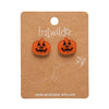 Pumpkin Glitter Stud Earrings - Orange