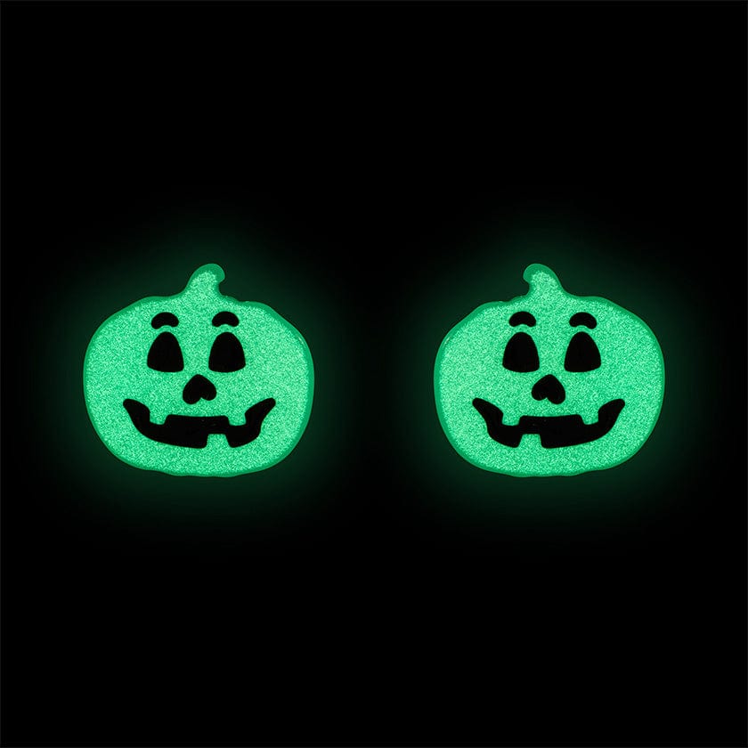 Erstwilder Pumpkin Glow in the Dark Stud Earrings - Green AP1EE10