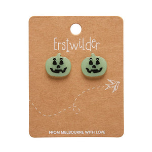 Erstwilder Pumpkin Glow in the Dark Stud Earrings - Green AP1EE10
