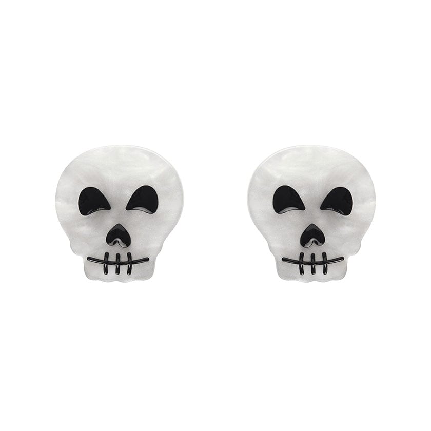 Erstwilder Skull Ripple Stud Earrings - White AP1EE11