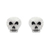 Skull Ripple Stud Earrings - White