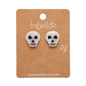 Erstwilder Skull Ripple Stud Earrings - White AP1EE11