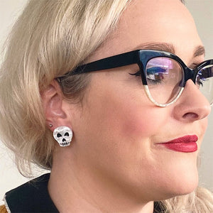 Erstwilder Skull Ripple Stud Earrings - White AP1EE11