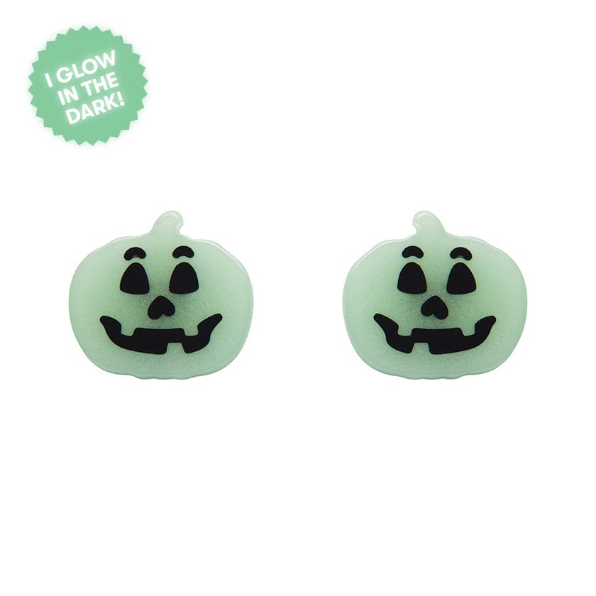 Erstwilder Pumpkin Glow in the Dark Stud Earrings - Green AP1EE10