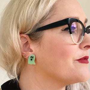Erstwilder Ghost Glow in the Dark Stud Earrings - Green AP1EE14