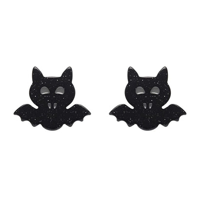 Erstwilder Bat Glitter Stud Earrings - Black AP1EE12