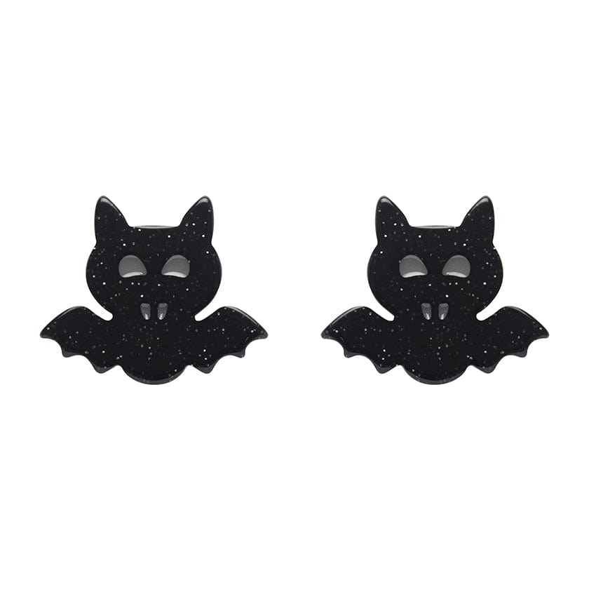 Erstwilder Bat Glitter Stud Earrings - Black AP1EE12